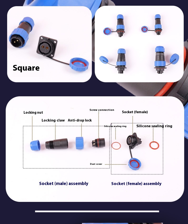 Title 8, Aviation Plug-in Socket Waterproof Connector We...