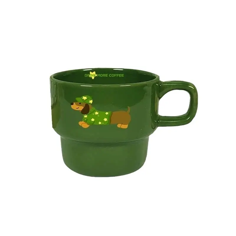 Dachshund Ceramic Coffee Mug with Coaster