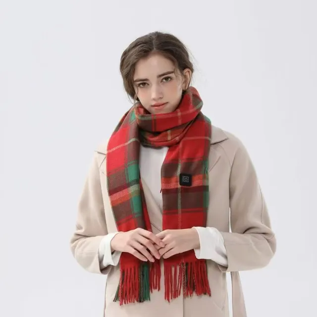 Winter Outdoors Heating Scarf Solid Color Smart Electric Heating Scarf Christmas Grid A Including 500 - Shop at LoveMi