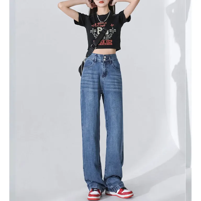 Thin And Lightweight Tencel Soft Jeans For Women - Retro Blue Regular