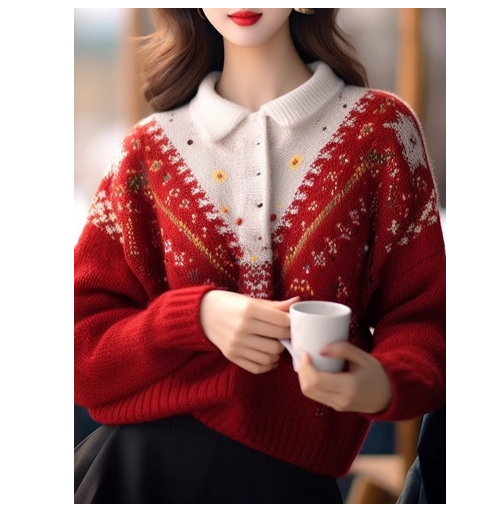 Title 5, Heavy Industry Crochet Red Christmas Wear Match...