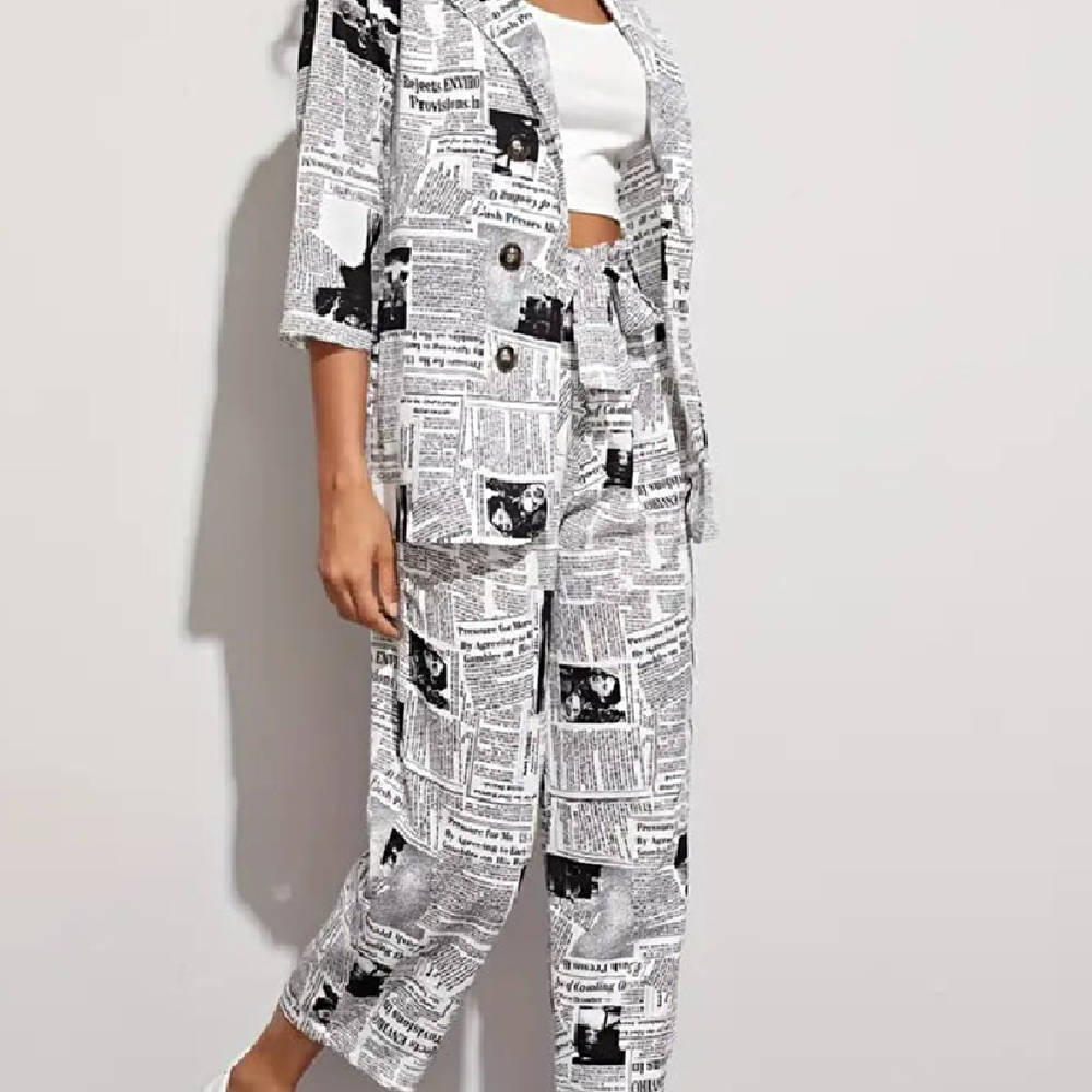 Newspaper Printing Leisure Suit