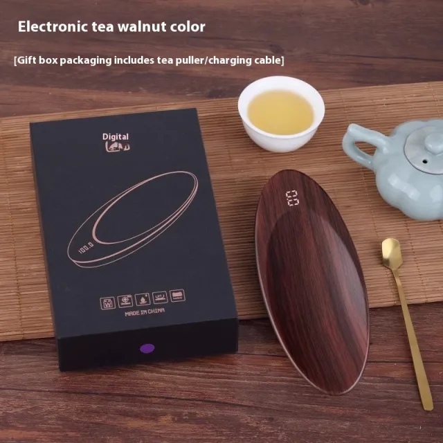 Small Tea Spoon Electronic Ceremony Dedicated Gram Scale Walnut Gift Box Containing Tea - Shop at LoveMi