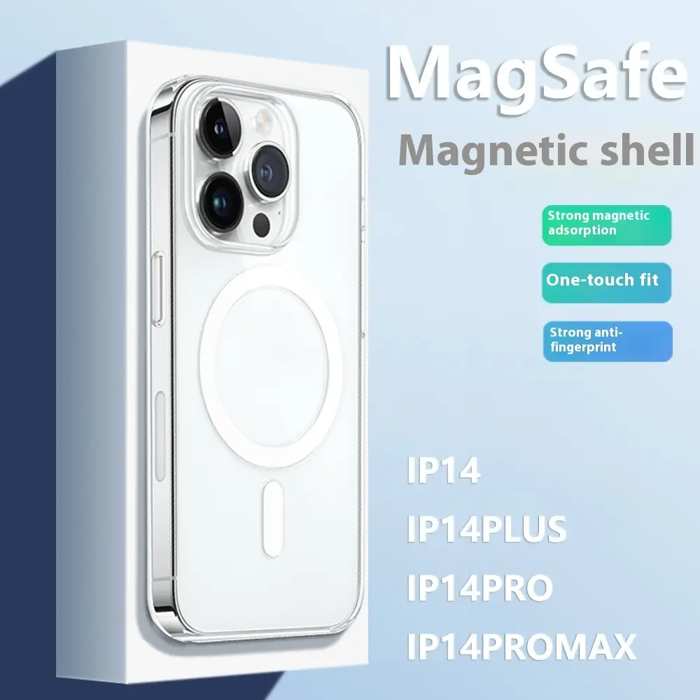 Straight Edge Airbag All-inclusive Drop-resistant Magnetic Transparent Phone Case