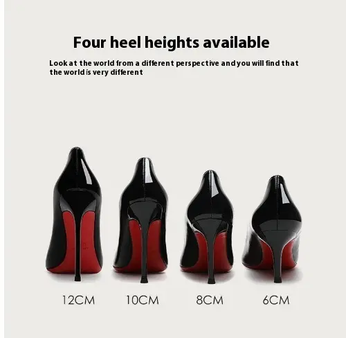 Shallow pointed high heels