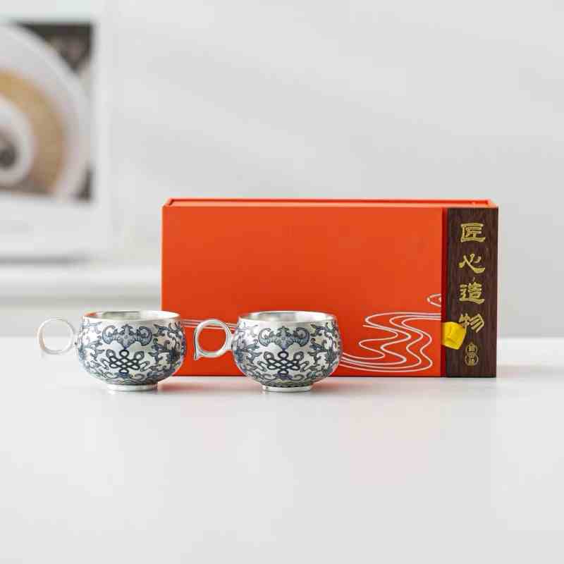 Household Simple Large Handle Silver Plated Cup