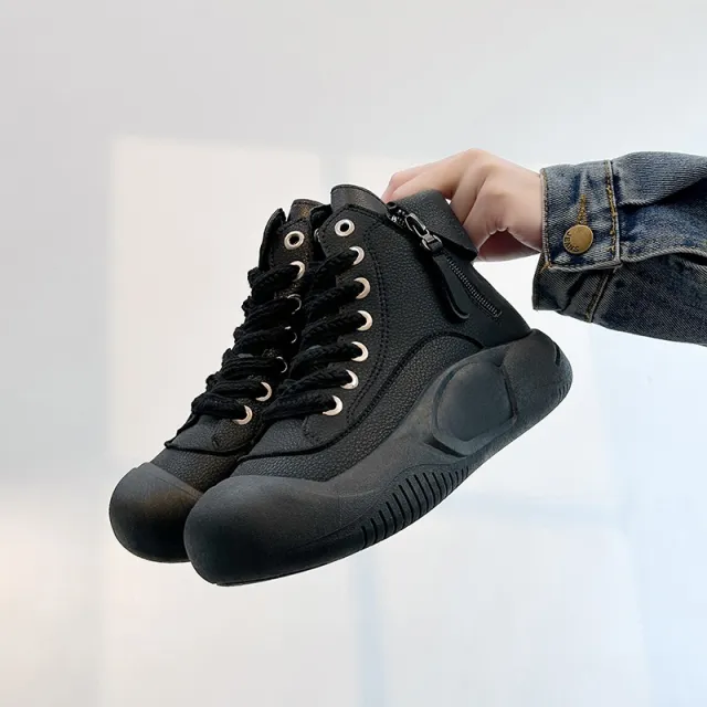 Women's Autumn And Winter Student Fashionable Shoes Versatile Casual Platform Sneakers Black - Shop at LoveMi