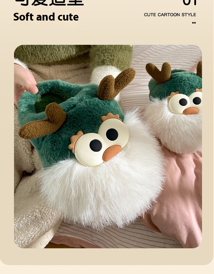 Title 10, Christmas Deer Cotton Slippers Women