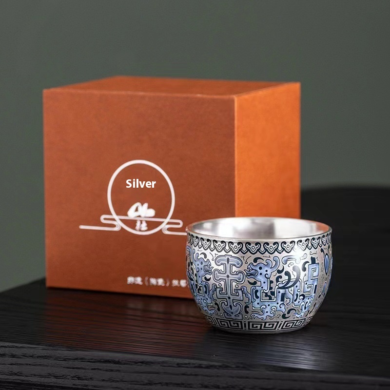 Gold And Silver Cuo Taotie Gilded Silver Teapot And Tea Set