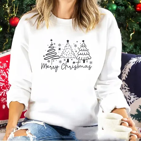 Solid Color Christmas Round neck Shirt Ladies Bjgj044 - Shop at LoveMi