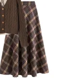 M869 Plaid Skirt-2Xl