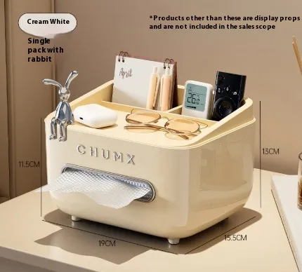 Multi Functional Coffee Table Storage And Paper Box Decoration Cream White Rabbit Bracket - Shop at LoveMi