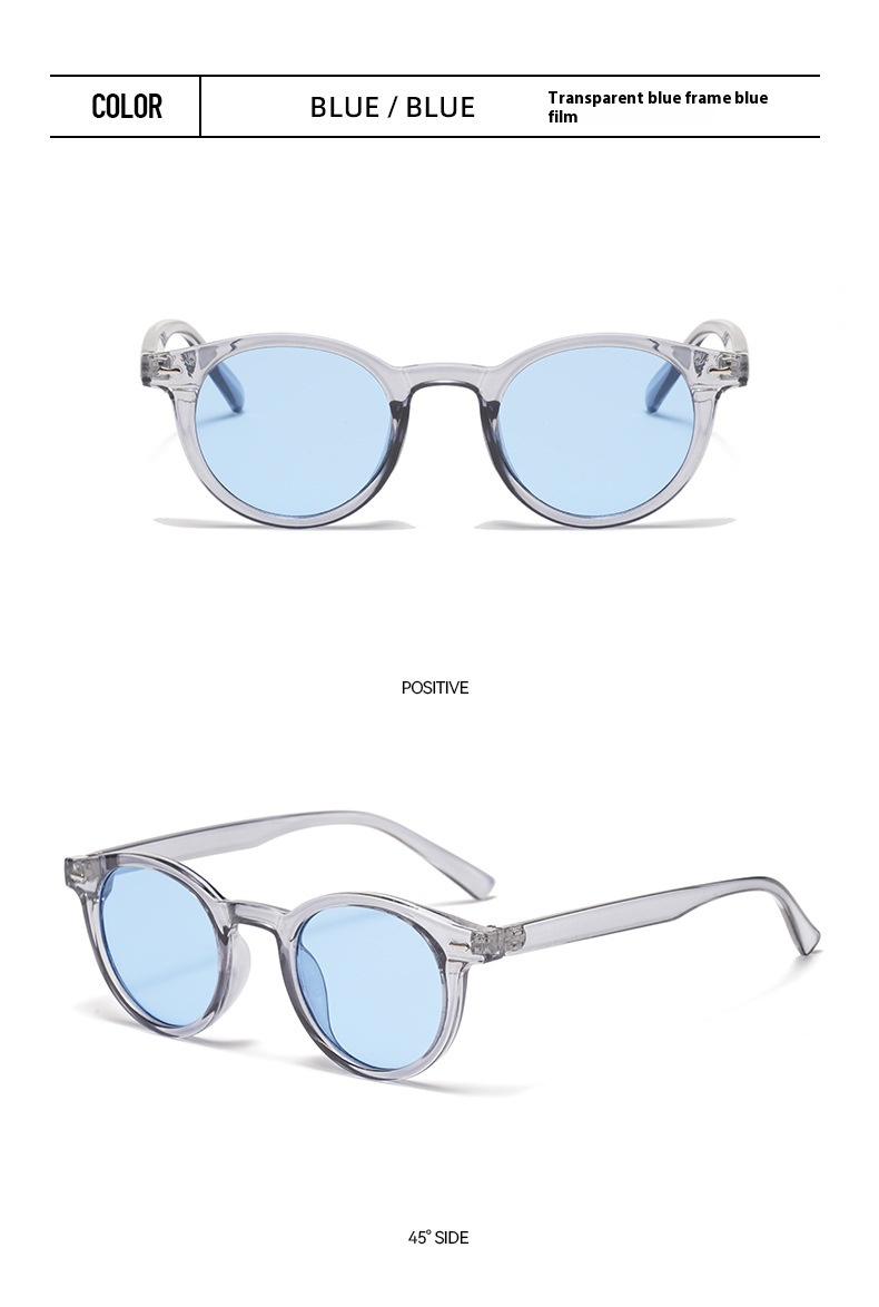 Title 2, New Beige Nail Round Frame Sunglasses Retro Per...