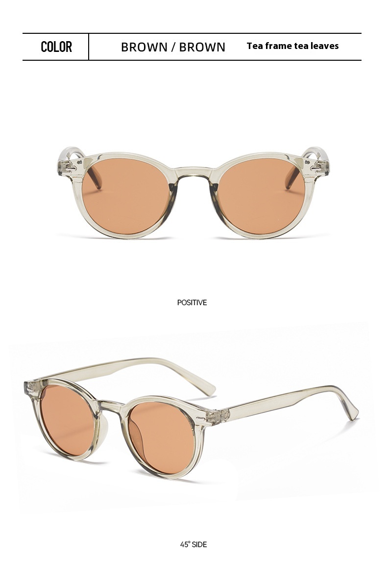 Title 12, New Beige Nail Round Frame Sunglasses Retro Per...