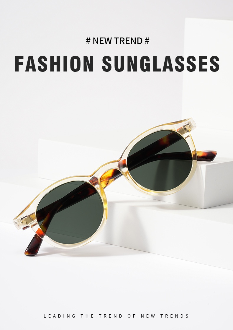 Title 16, New Beige Nail Round Frame Sunglasses Retro Per...