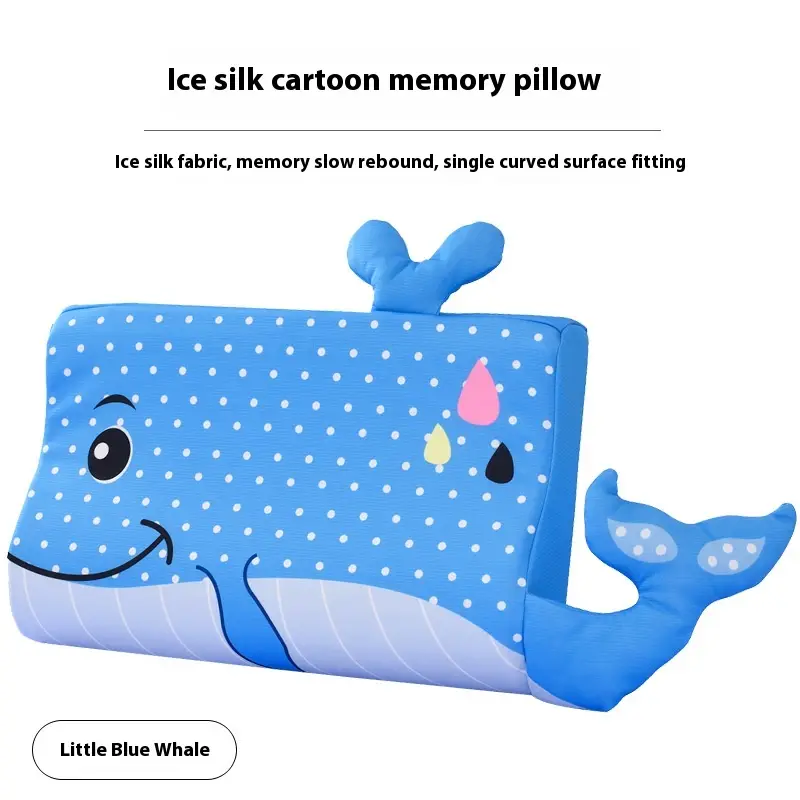 Children's Pillow Summer Breathable Ice Silk Cool Pillow Kindergarten Siesta Neck Support Memory Pillow Student Pillow