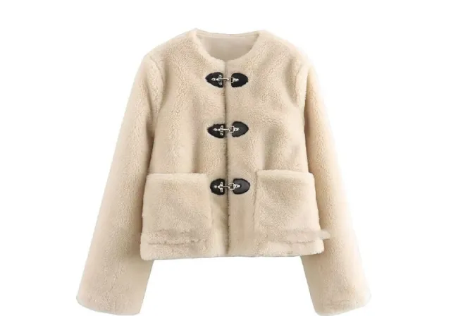 Warm European And American Style Zipper Fashion Loose Women's Coat Spring Fastener Jacket Beige - Shop at LoveMi