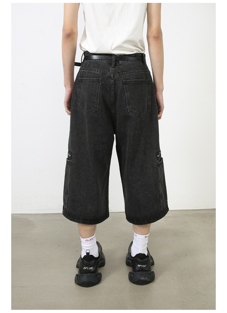 Workwear Denim Shorts New Loose Street Personalized Cropped Pants