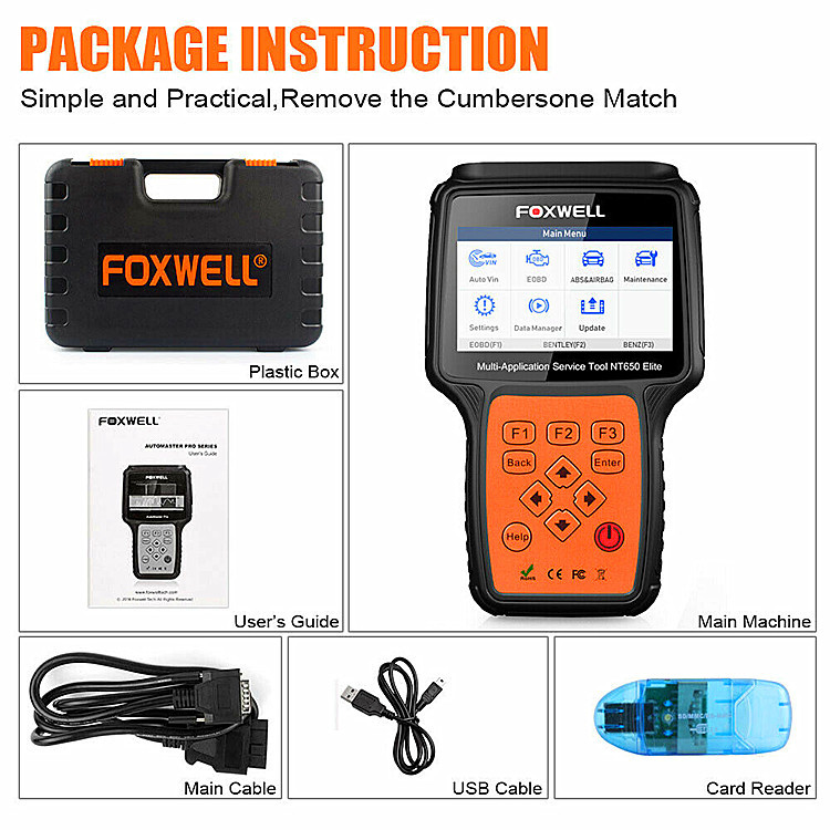 Title 2, Scanner automobile NT650 Elite OBD2 ABS SRS DPF