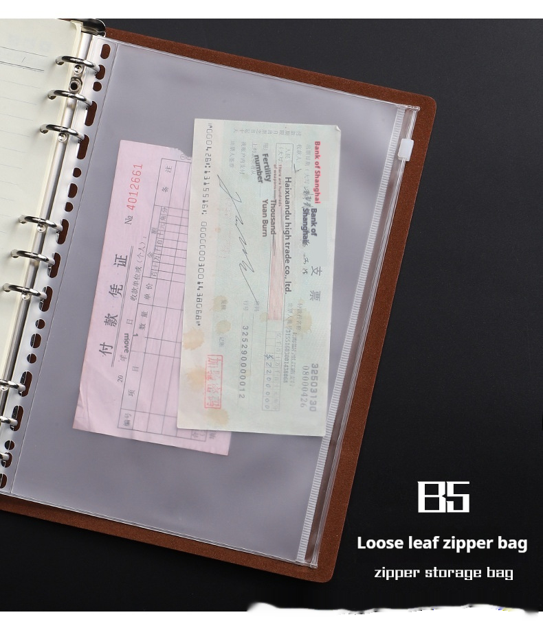 Title 6, PVC Transparent Bag A5 A6 Loose Spiral Notebook...