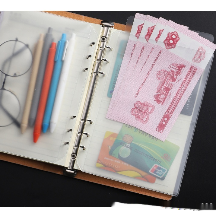 Title 9, PVC Transparent Bag A5 A6 Loose Spiral Notebook...