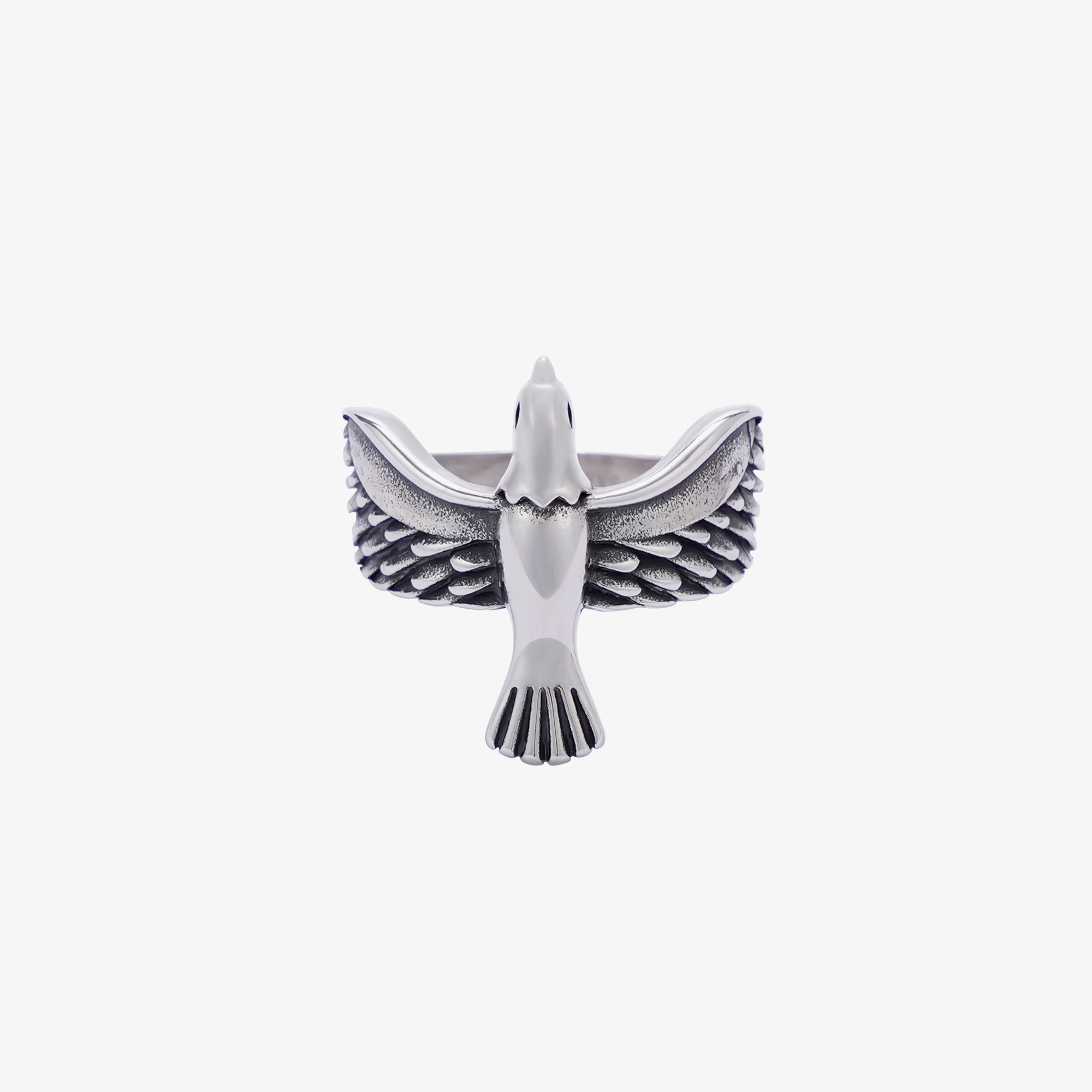 Vintage Silver Crane Goose Twin Men's And Women's Ring