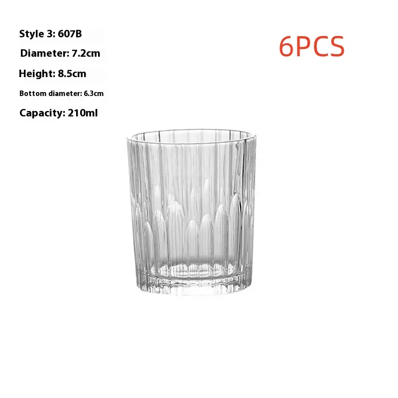 Creative Fruit Wine Vertical Stripe Crystal Multi-engraved Transparent Glass Cup