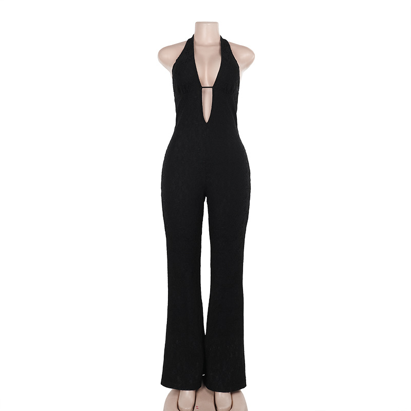 Title 9, Womens Slim-fit Lace V-neck Jumpsuit Embrace e...