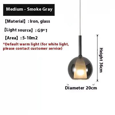 Nordic Restaurant Glass Chandelier Simple