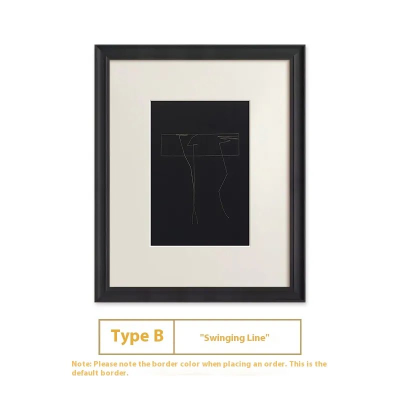 Black And White Lines High-end Abstract Paintingfor Hanging Retro Decorative Painting