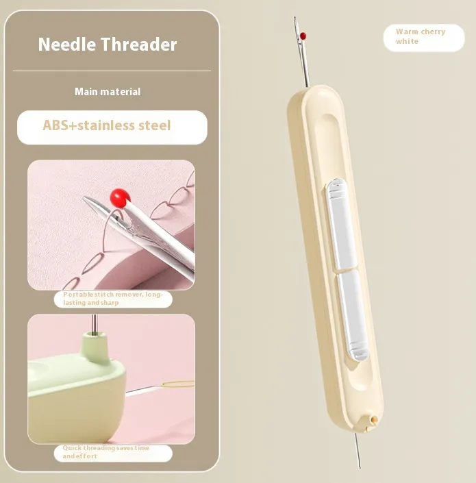 Needle Threading Thread Guide Machine Hand Sewing Tools For The Elderly - Warm Cherry White