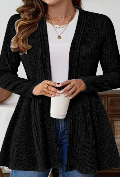 Title 3, Long Sleeve Simple Cardigan Coat Mid-length