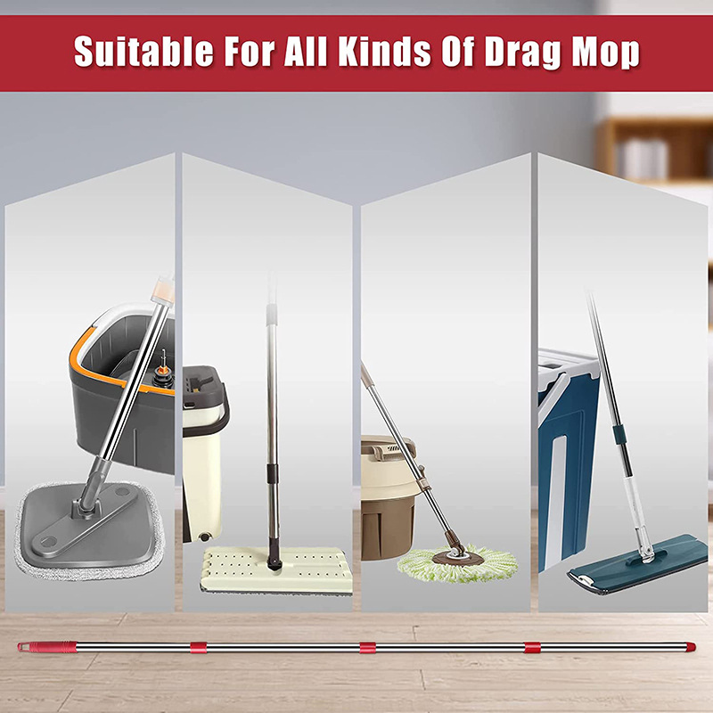 Fine Thread Mop Handle Four-section Stainless Steel Mop Handle 58 Inches