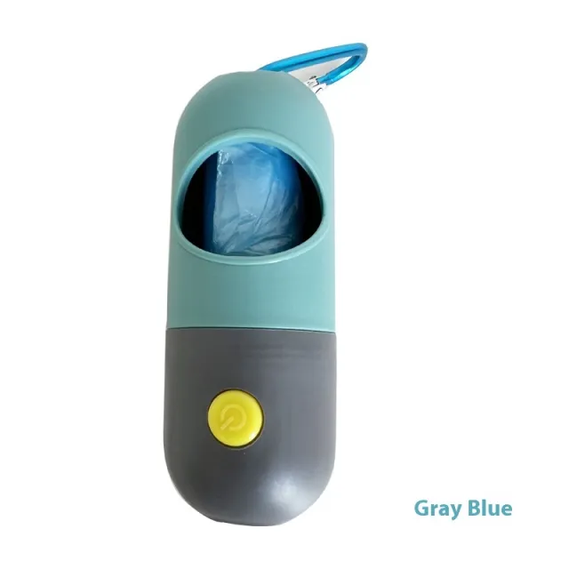 Led Light Pet Waste Bag Dispenser For Dogs Cats Dog Poop Scooper Bags Waste Bags Holder Dispensers Pet Clean Accessories Blue Gray - Shop at LoveMi