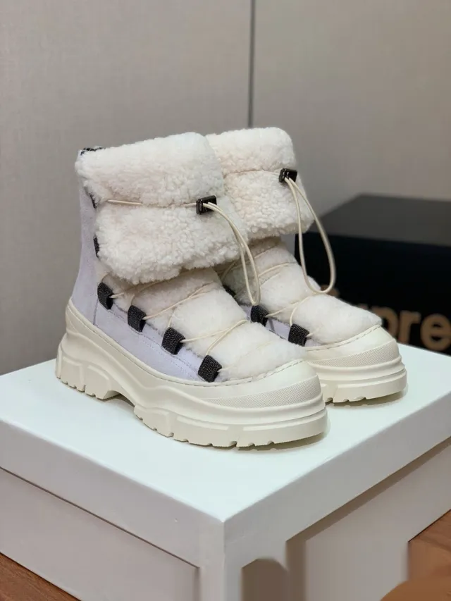 European And American Winter Fur Ankle Boots For Women White - Shop at LoveMi
