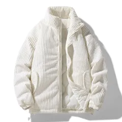 Men And Women's Thick Windproof Cotton Clothing For Couples - Off White - View 1