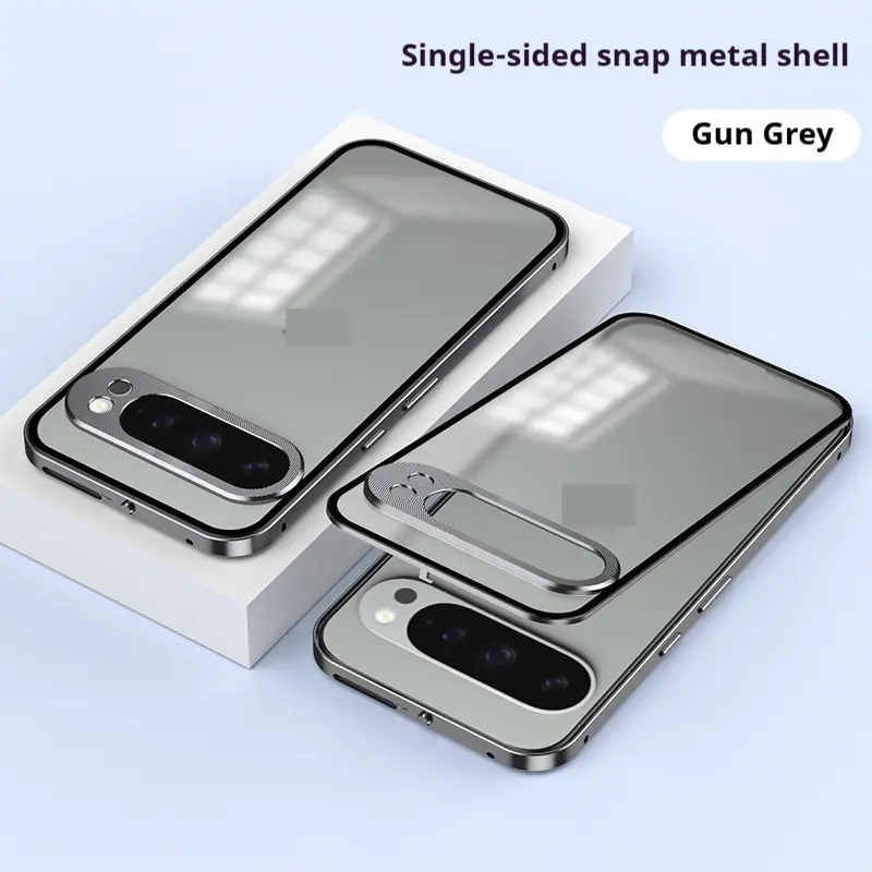Spring Fastener Frosted Backboard Protective Cover Metal Frame Phone Case