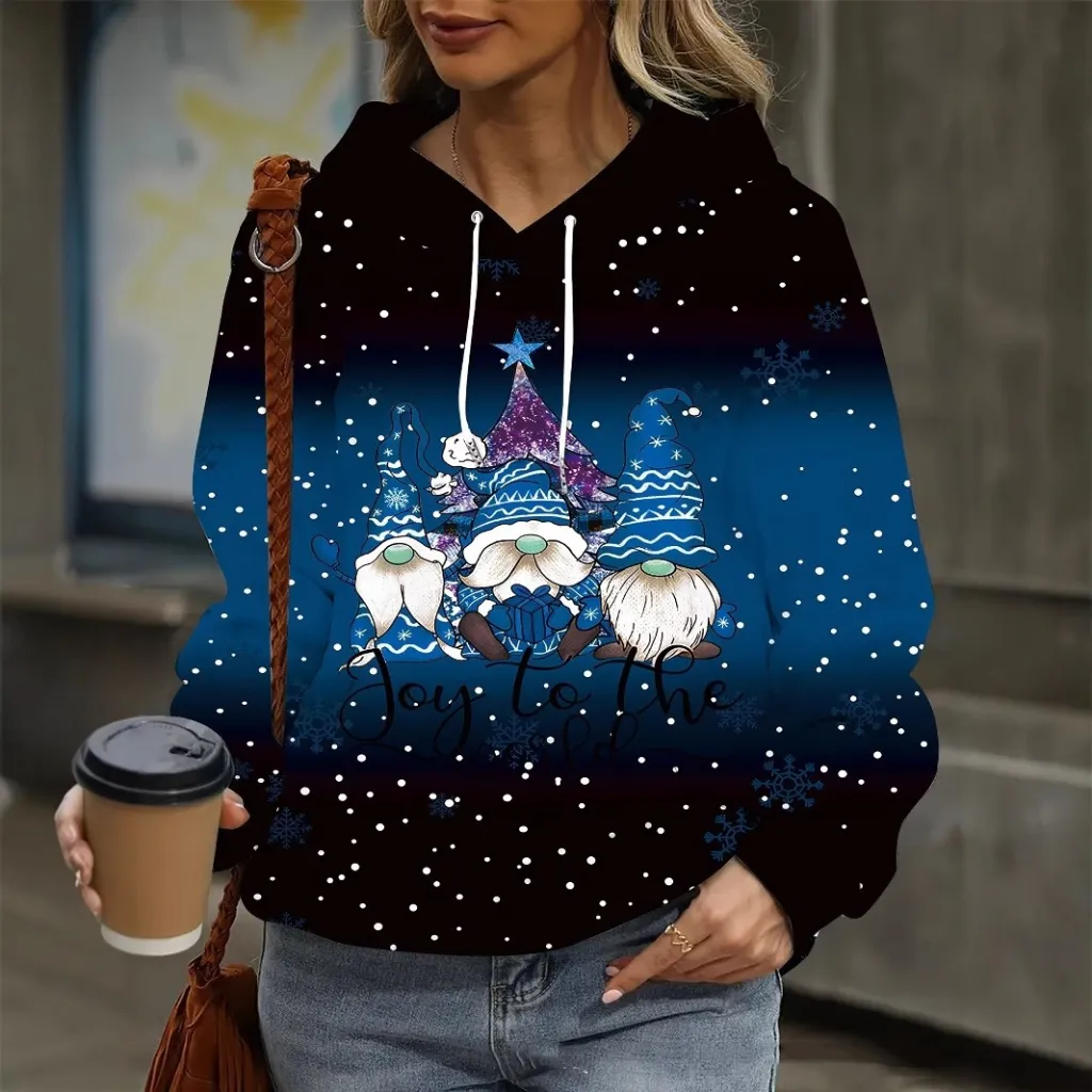 Ladies Christmas Theme 3D Printed Hoodie - Ds01210-L - View 1
