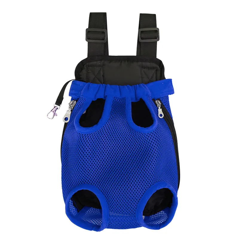 Dog Cat Pet Backpack Portable Mesh Breathable Small And Medium-sized Dogs - Dark Blue