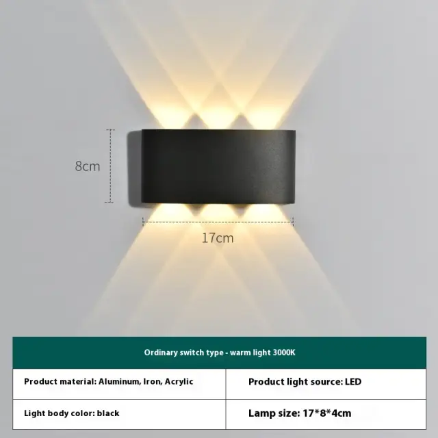 Solar Outdoor Wall Lamp with Remote Control