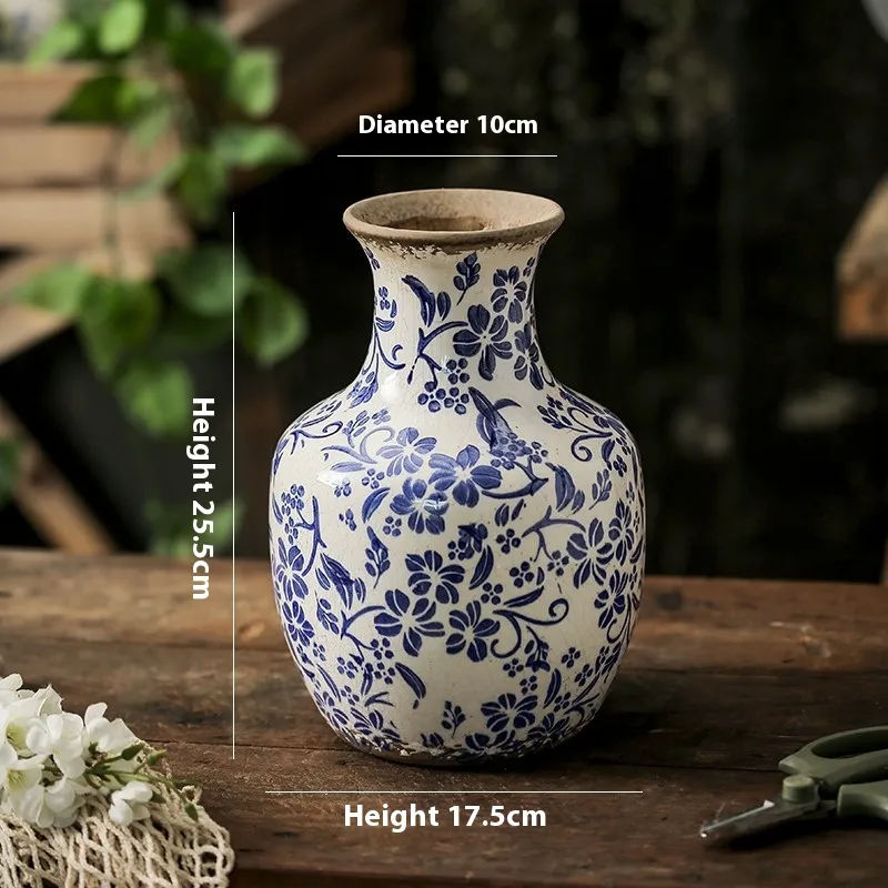 New Vase Decoration Retro - Blue Parthenocissus Grass