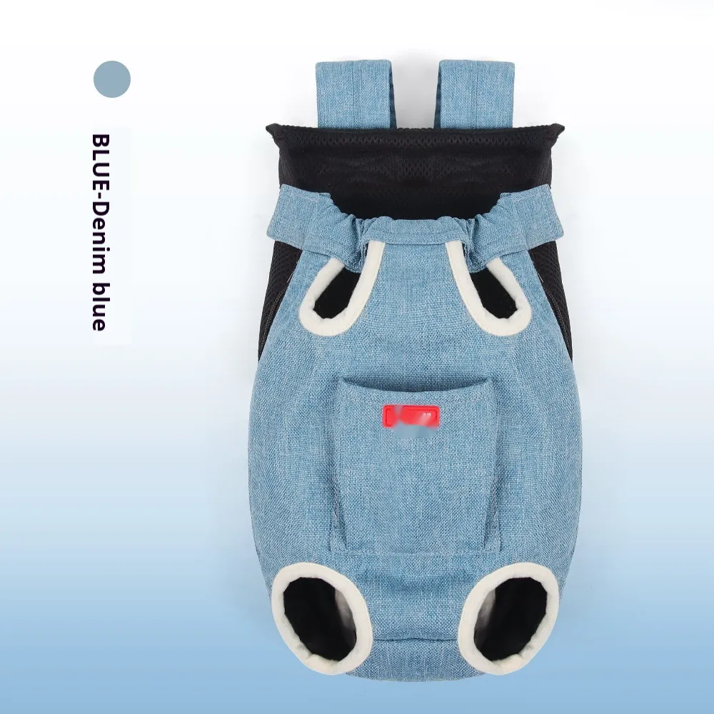 Open-headed Shoulder Breathable Cat Bag Comfortable To Go Out Dog Backpack - Navy Blue