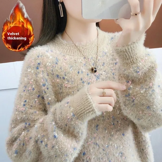 Artificial Mink Sweater Women's Autumn And Winter Thick Camel - Shop at LoveMi