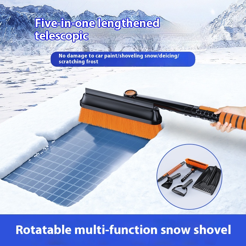 Car Snow Plough Shovel Detachable Multifunctional Five-in-one Icing Spatula Winter Snow Cleaning Tool
