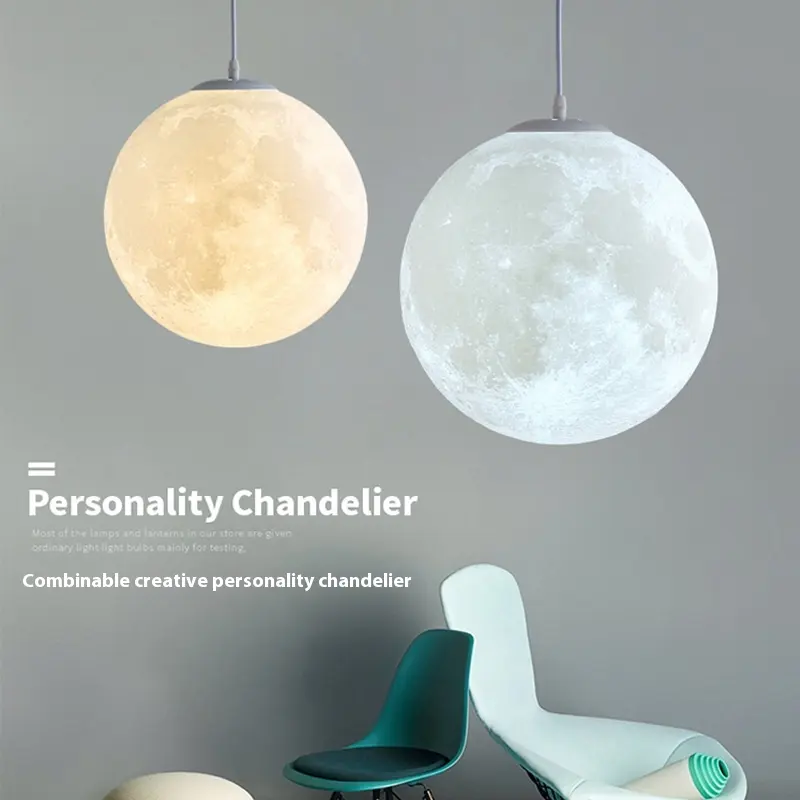 3D Printing Moon Chandelier Modern Minimalist Planet