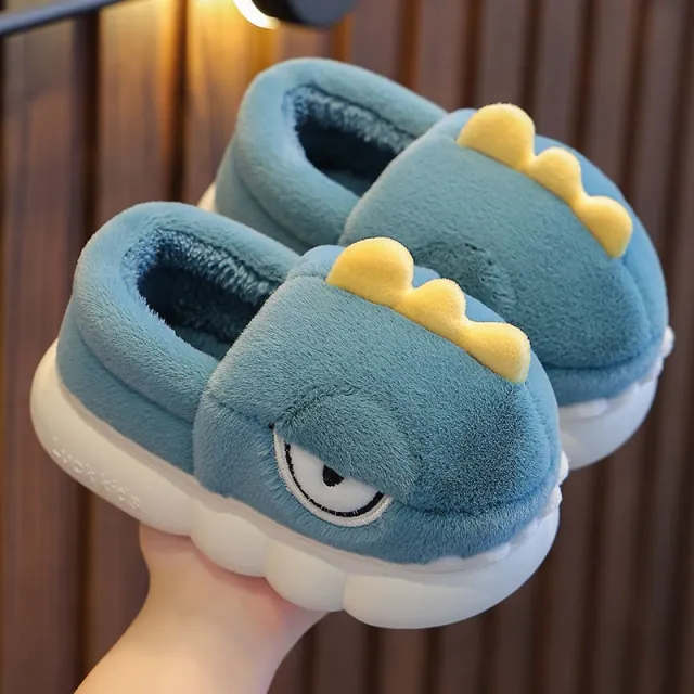 Children Cotton Slippers Boys Winter Girls Cute Child Gray - Shop at LoveMi