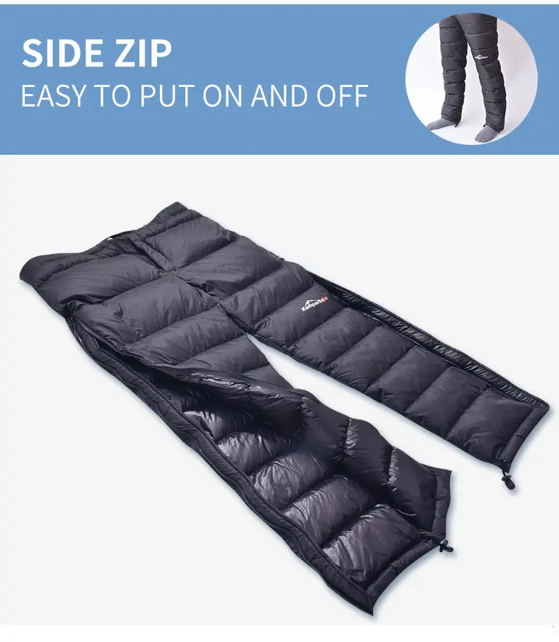 Men's Black Hiking Winter Down Wadded Trousers