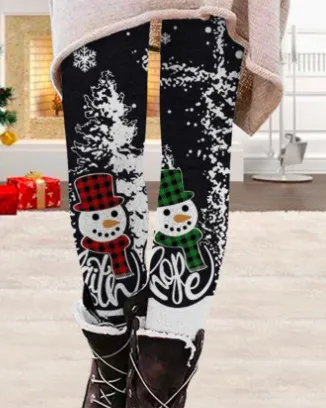 Fashion Pattern Elastic Leggings Trendy Women - Image Color 11-Xxxl