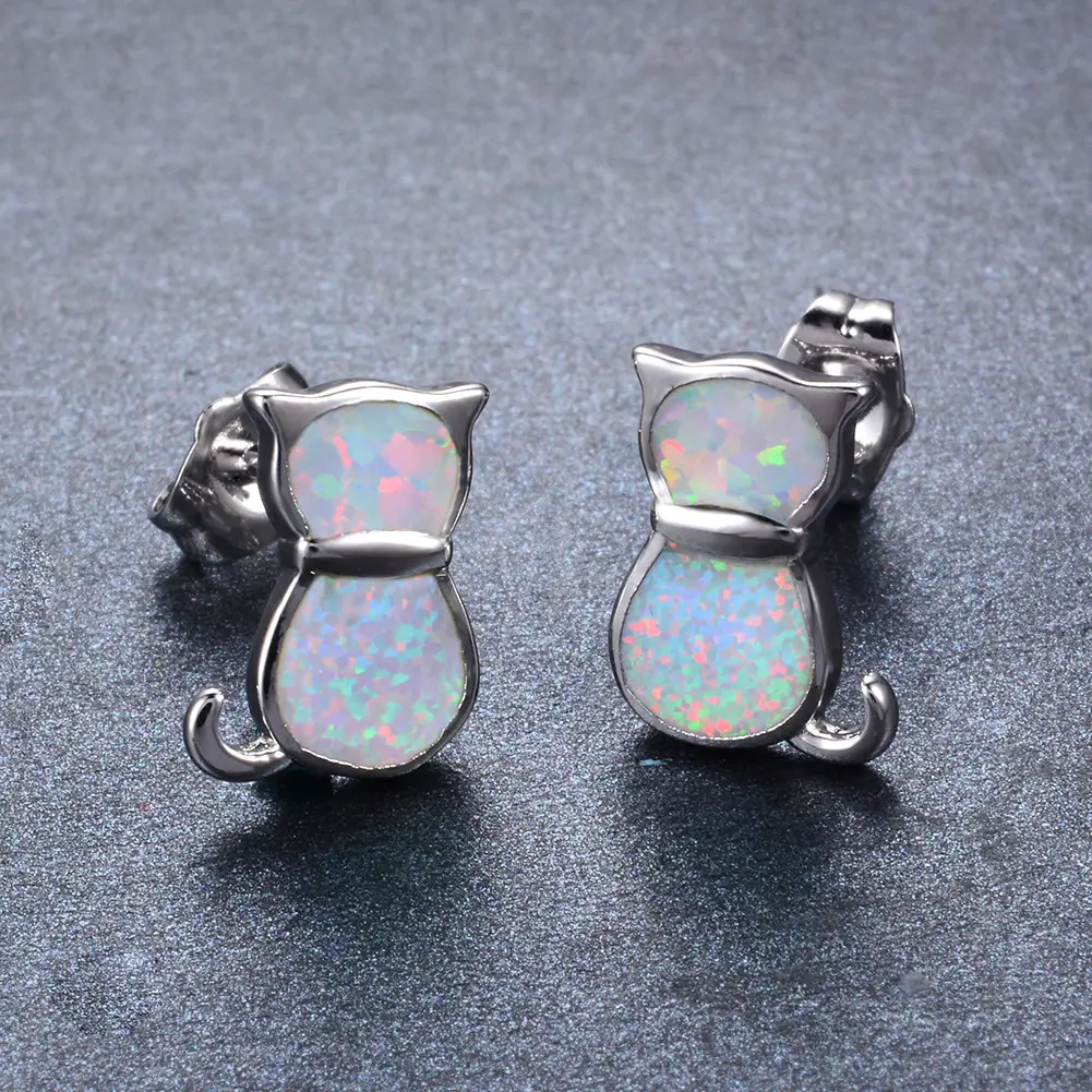 Women's Fashion Statement Cat Stud Earrings