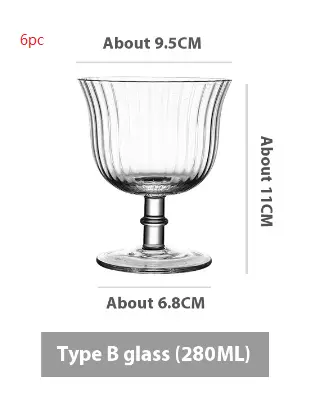 Goblet Crystal Glass Cup Ice Cream Dessert Cocktail Glass